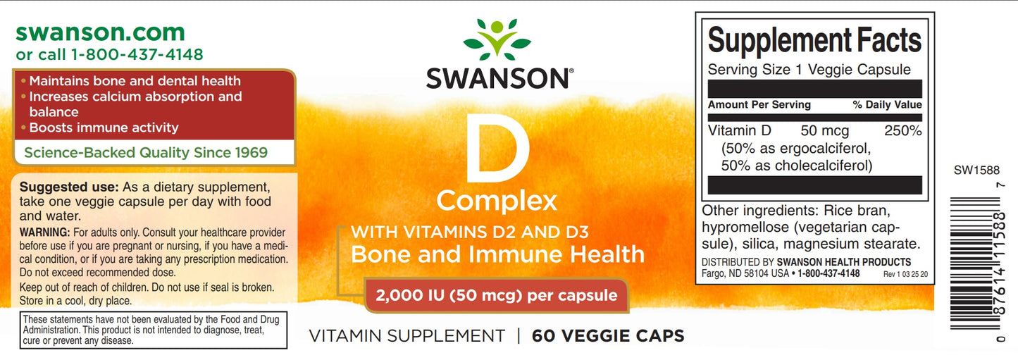Complexo de Vitamina D com Vitaminas D-2 e D-3
