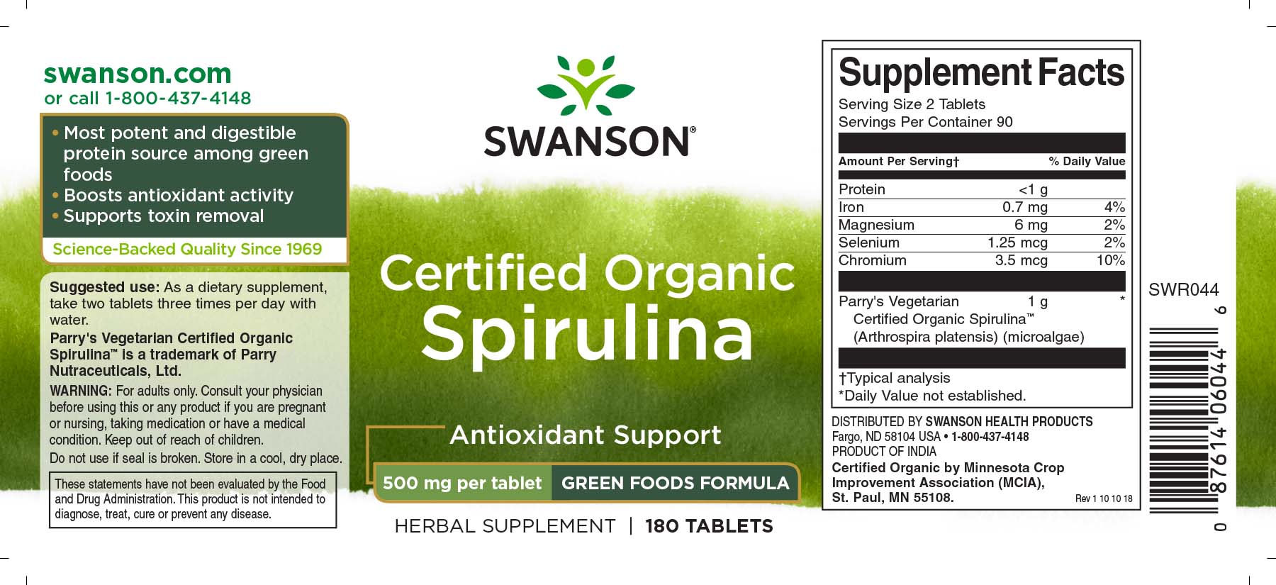 100% espirulina orgânica certificada