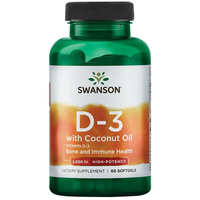 Vitamina D-3 com óleo de coco